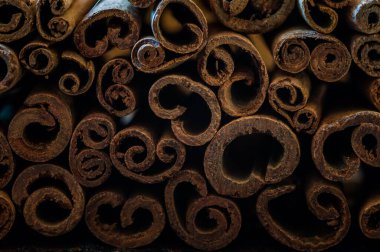 Tarçın çubukları, arka plan, yemek pişirme.