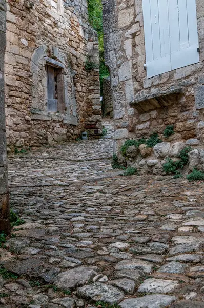 Dlážděné Dlážděné Ulice Oppede Vieux Stará Horská Vesnice Jihu Francie — Stock fotografie