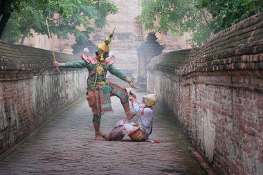 Khon maskesi geleneksel Tay drama dans