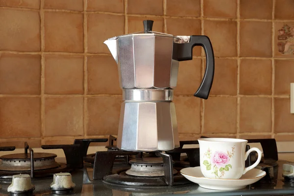 Coffee maker of geyzer`s type — Stock Photo, Image