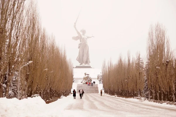 Memorial karmaşık Mamayev Kurgan Volgograd içinde kahraman kasabasında — Stok fotoğraf