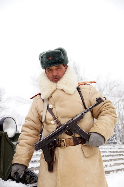 Difensore di Stalingrado in una forma invernale — Foto Stock