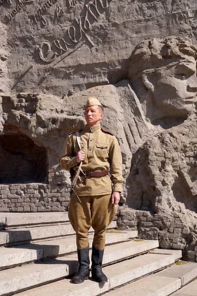 Savaşçı Kızılordu kere İkinci Dünya Savaşı şeklinde bir Merhaba — Stok fotoğraf