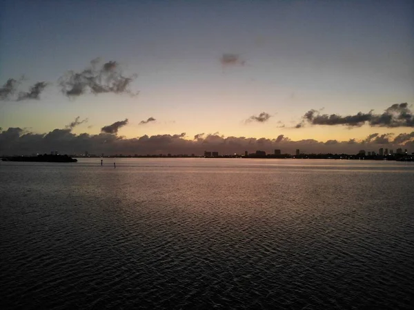 Drone Miami Sunrise Water — Stock Photo, Image