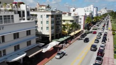 Güney plajı, Miami, İHA ile kaplanmış ve yaz boyunca vurulmuş.