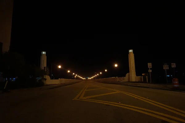 Miami Disparó Noche Incluye Edificios Centro Puente — Foto de Stock