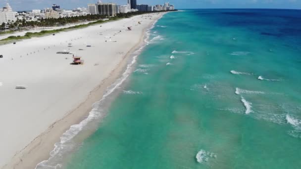 Sul Praia Miami Antenas Por Drone — Vídeo de Stock