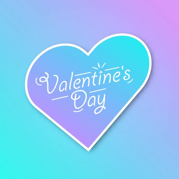 Mutlu Sevgililer günü kartı degrade arka plan üzerinde yazı. Bir kalp vektör çizim.