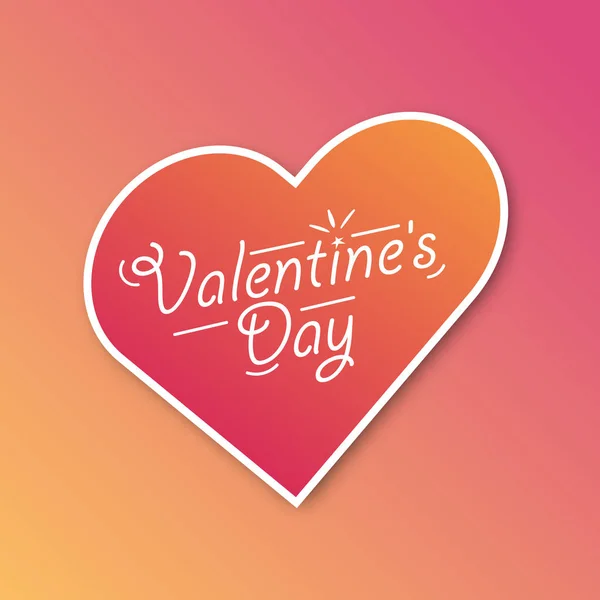Mutlu Sevgililer günü kartı degrade arka plan üzerinde yazı. Bir kalp vektör çizim.