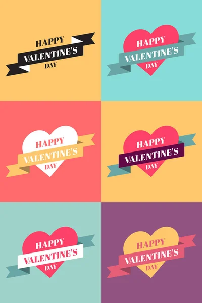 Illustration vectorielle de l'ensemble des cœurs pour la Saint Valentin de vacances — Image vectorielle