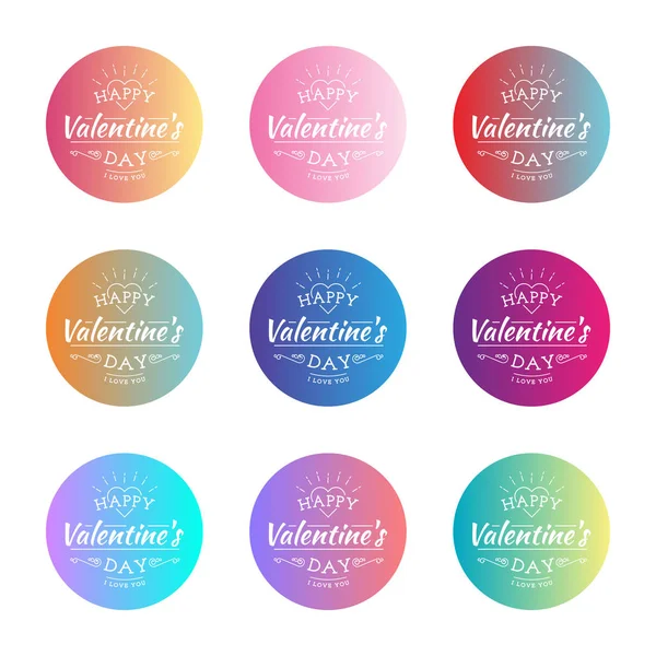 Mutlu Sevgililer günü kartı degrade arka plan üzerinde yazı. Vektör çizim ayarla