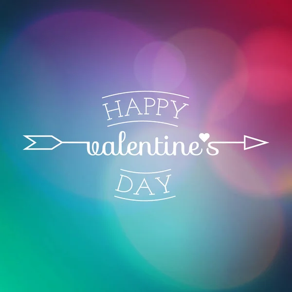 Mutlu Sevgililer günü logosu. Vektör çizim arka plan bulanık bir aşk tanrısı oku