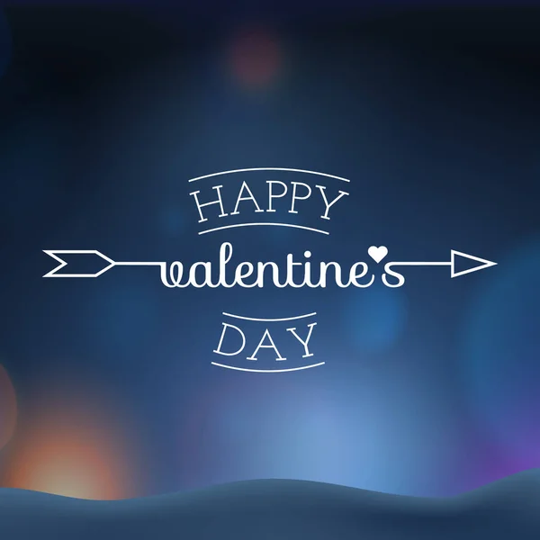 Joyeux logo Saint-Valentin. Illustration vectorielle d'une flèche Cupidon sur fond flou — Image vectorielle