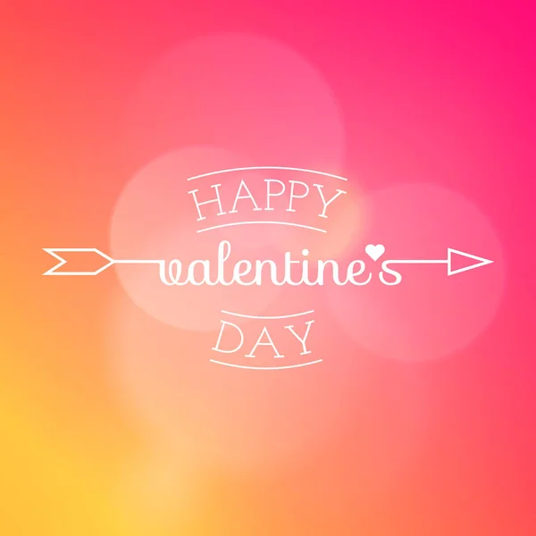 Mutlu Sevgililer günü logosu. Vektör çizim arka plan bulanık bir aşk tanrısı oku