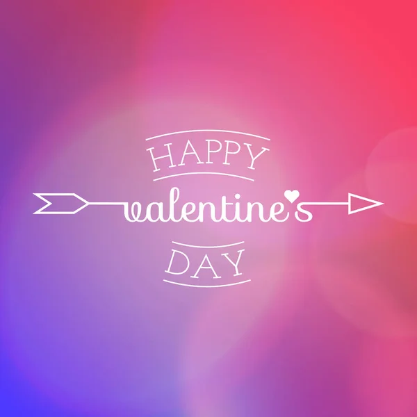 Mutlu Sevgililer günü logosu. Vektör çizim arka plan bulanık bir aşk tanrısı oku