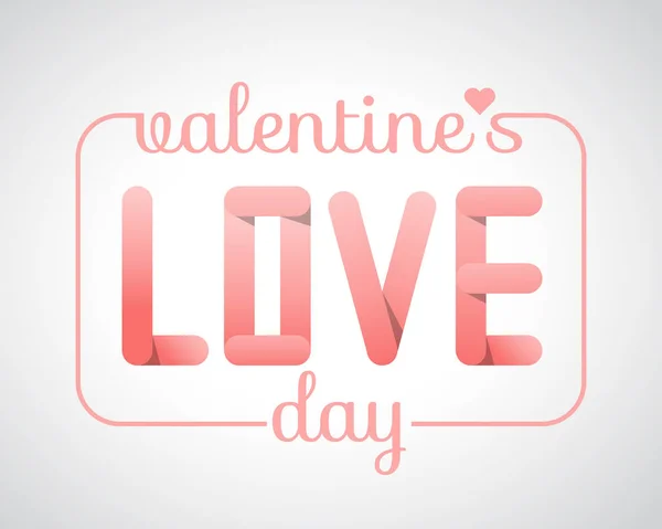 Mutlu Sevgililer günü kartı illüstrasyon pembe tarzı yazı vektör — Stok Vektör