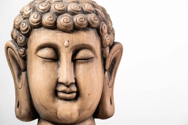 Escultura Figura Buddha Con Fondo Blanco — Stockfoto