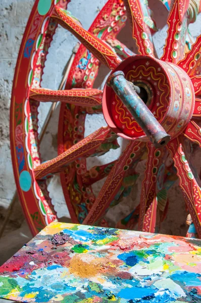 Sicilian cart painter — Stock Photo, Image