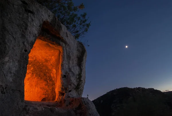 Grottan på natten — Stockfoto