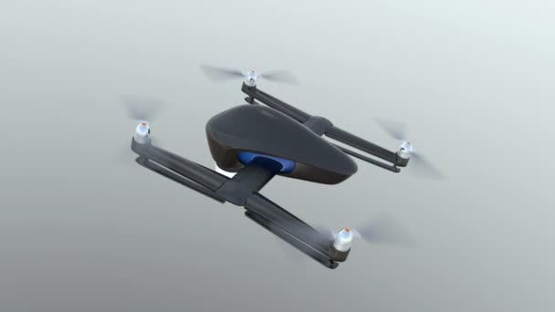 Security drones with camera flying in the sky — Stock Video