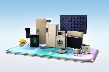 Bir akıllı telefon üzerinde akıllı ev aletleri