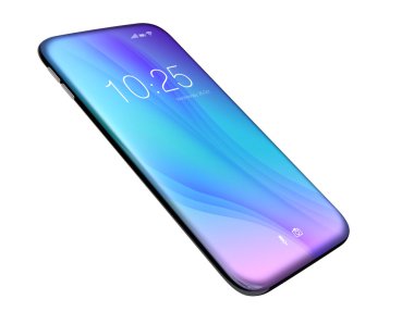 Beyaz arka plan üzerinde izole tam ekran tasarımı ile akıllı telefon