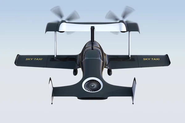 Vue arrière du concept de taxi autonome à drone volant — Photo