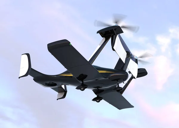 Concepto autónomo de taxi con drones voladores —  Fotos de Stock