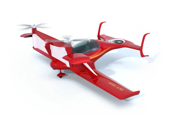 Vermelho autónomo voador drone táxi no chão — Fotografia de Stock