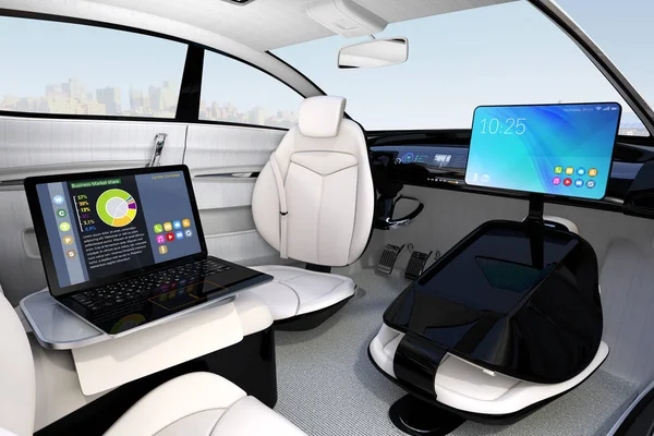 Concept de réunion d'affaires en voiture autonome — Photo