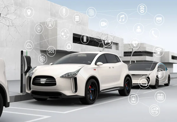 Connected cars and autonomous cars concept — Stock Photo, Image