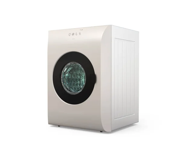 Moderne trommel wasmachine met aanrakingspaneel geïsoleerd op witte achtergrond — Stockfoto