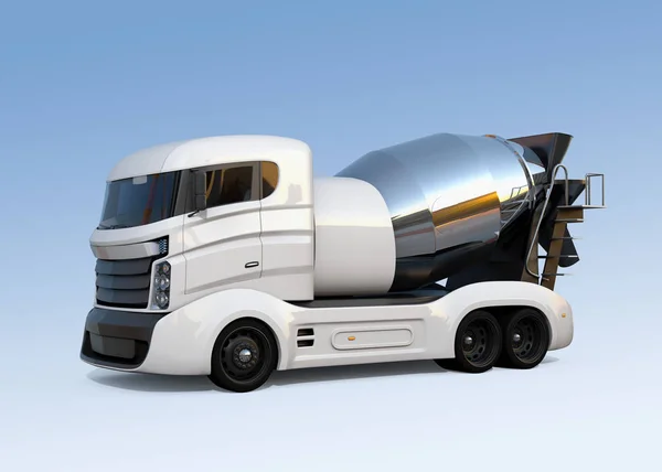 Concrete mixer camion isolato su sfondo azzurro — Foto Stock