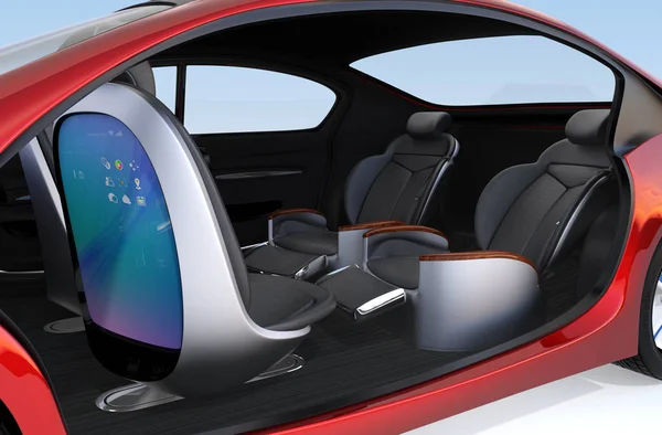 Business meeting seats' layout in autonomous car — Stock Photo, Image