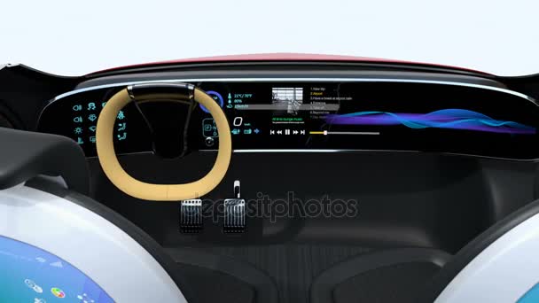 Animação 3D de layout de reunião de negócios em auto condução de carro — Vídeo de Stock