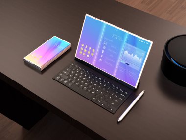 Akıllı telefon, tablet Pc, dijital kalem, klavye ve ses asistanı