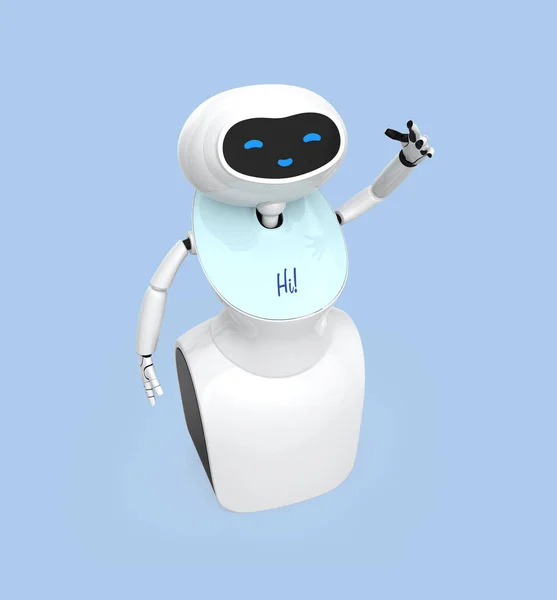 Robô humanóide com tela sensível ao toque — Fotografia de Stock
