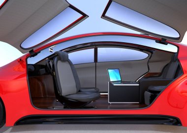 Self driving car interior concept clipart