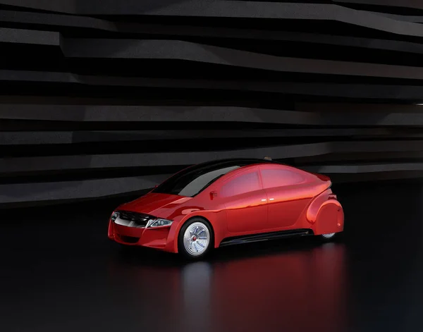 Metallisch rotes autonomes Auto auf abstraktem Hintergrund — Stockfoto