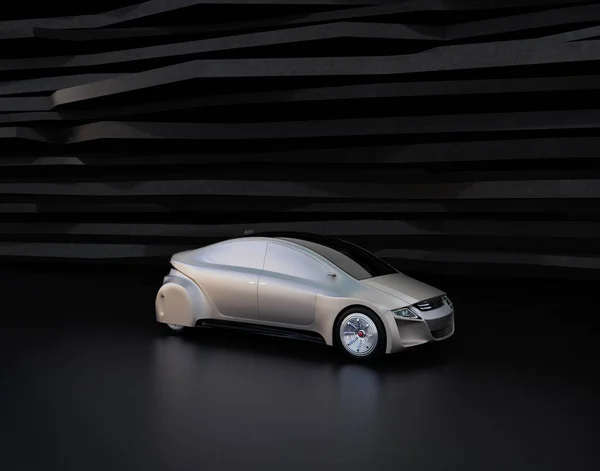 Silver autonomous vehicle on abstract background