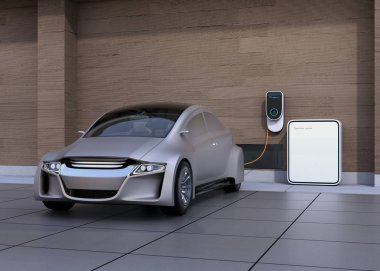 Evde şarj gümüş elektrikli otomobil