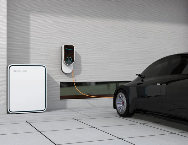 Electric vehicle charging station for home — Stock Photo, Image
