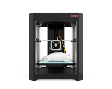 Araba modeli ile 3d yazıcı önden görünümü