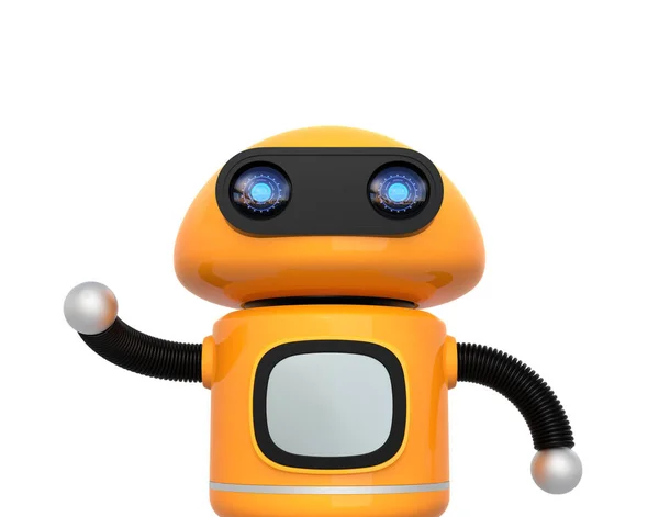 Niedliche orange Roboter isoliert auf weißem Hintergrund — Stockfoto