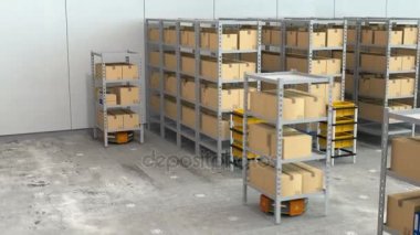 Ambar robotlar mal taşımak ve otomatik olarak şarj istasyonu gitmek