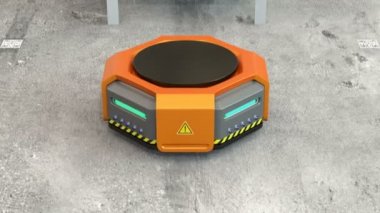 Turuncu robotlar palet mal modern ambar ile taşıma