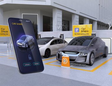 Araba paylaşımı otopark ve paylaşım için smartphone app