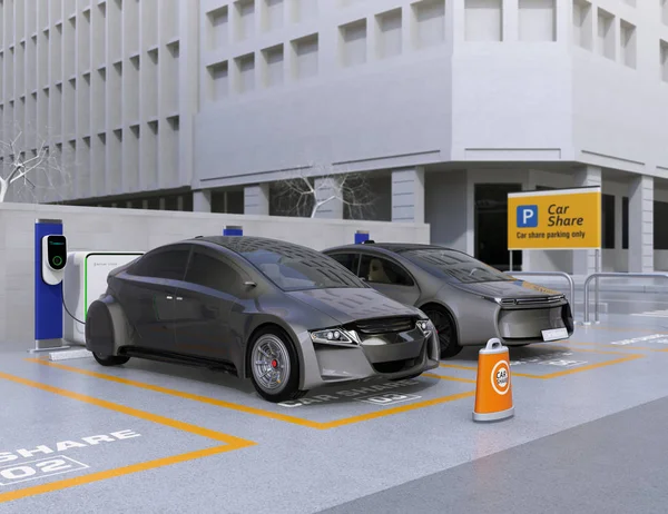 Autonomous vehicles in parking lot for sharing