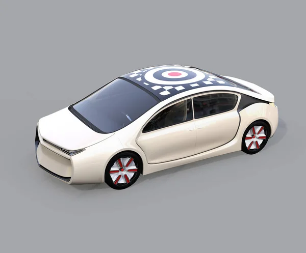 White electric car isolated on gray background — Stock Photo, Image