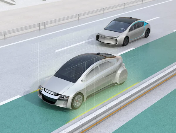 Lane keeping assist function concept for autonomous vehicle — Stock Photo, Image